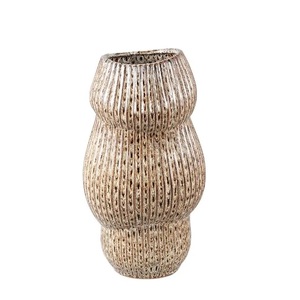 Vases à fleurs de taille moyenne de couleur dorée au design floral de qualité supérieure décoratifs avec les tailles 23X50X38 cm - Product Image 4
