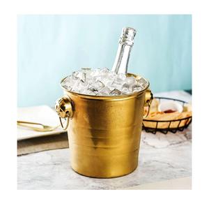 Bac à bière en métal et laiton au design antique en acier inoxydable Bac à glace décoratif pour bouteilles de bière - Product Image 1