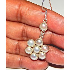 Pendientes de perlas de agua dulce de Plata de Ley 925 hechos a mano para mujer, recién llegado, pendientes de bisel de perlas de agua dulce, regalo para - Product Image 6