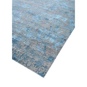Tapis rectangulaire Kavi gris et noir en laine et soie de bambou noué à la main, motif floral Théorie du Chaos, pour couloir et pièce, en viscose - Product Image 2