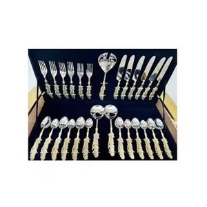 Cuillère en laiton doré 12 pièces ensemble de couverts mat conception personnalisée maison Restaurant vaisselle de Table en acier miroir ensemble de cuillères à Dessert - Product Image 6