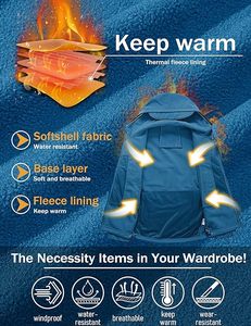 Veste tactique résistante à l'eau doublée en polaire Performance pour homme Manteau d'hiver souple à 7 poches respirant pour moto automobile - Product Image 4