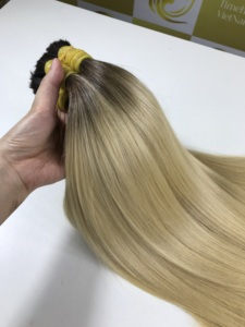 Pour 100% vierge Remy cheveux humains Super Double dessiné extrémités épaisses pleine cuticule alignée en vrac doux lisse brillant Extensions de cheveux - Product Image 5