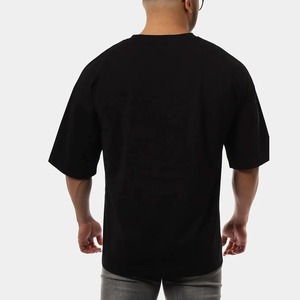 Venta al por mayor de camisetas de microfibra para hombre liso de gran tamaño de manga corta transpirable color de calle sólido crea tu propio estilo logotipo personalizado - Product Image 5