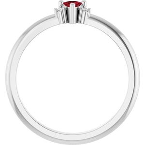 Anillo Stuller con Acentos de Oro Blanco de 14K, Modelo 72435:178P, Joyería de Compromiso/Postizo de Oro Blanco de 14K con Diamantes de Corte Esmeralda con Claridad VS - Product Image 2