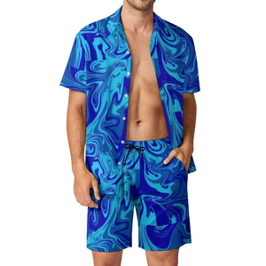 Ensemble de vêtements de plage d'été décontractés pour hommes séchage rapide style hawaïen impression par sublimation caractéristique thermique tarif de gros - Product Image 5