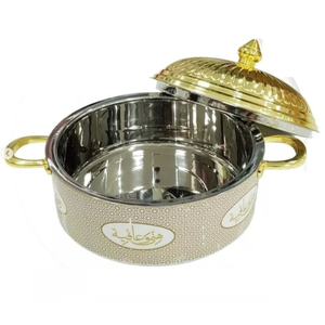 Plat de casserole de serveur de nourriture de décor de table vintage avec le couvercle supérieur d'or pour les fournisseurs de restaurant d'hôtel à la maison à prix raisonnable - Product Image 2