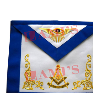 Delantal de oro de dos tonos Past Masters Precio al por mayor Bordado hecho a mano Masonic Regalia Delantal - Product Image 2