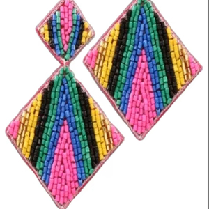 Pretty design pink and black coloured boho earring and ear jewelry for <b>girls</b> wholesale price from India - Product Image 1