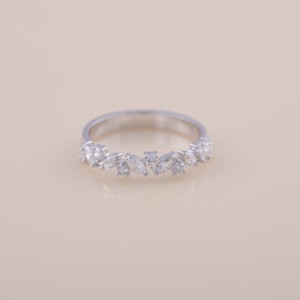 IGI Certified Marquise & Round Diamond Half Eternity <b>Ring</b> in 9K Rose / Yellow & White Gold - Product Image 1