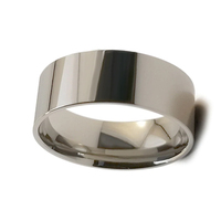 8mm Trendiger Islamischer DIY Schmuckherstellungs-Ringkern mit Abgeschrägter Flacher Gehämmerter Kante Titan Blanko-Ring Hochwertig Unisex