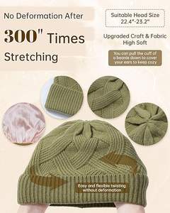 Gorro de punto de gran tamaño a la moda, acogedor, suave al tacto, cálido, diseño grueso, perfecto para clima frío, ropa de moda - Product Image 3