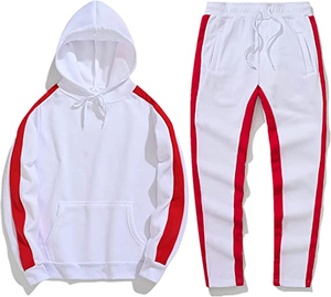 Conjunto de chándal de invierno para correr con bolsillo de 2 piezas con logotipo personalizado para hombre, chándal bordado de gimnasio de algodón 100% ecológico de talla grande - Product Image 3