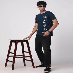 Camiseta de verano 100% de algodón para hombre, camisetas cortas holgadas con estampado 3D de estilo de logotipo personalizado de tendencia callejera de gran tamaño y Media manga - Product Image 1