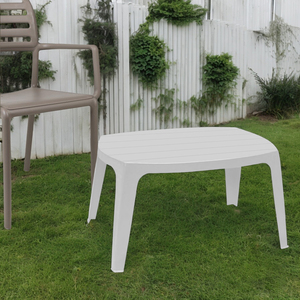 Progarden bianco 76.5x50x46h cm salotto esterno tavolo Kai impilabile in plastica mobili da giardino - Product Image 5