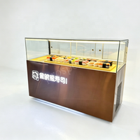 Vitrina Refrigerada y Congeladora Combinada de 1.8m, de Acero Inoxidable, 5 Puertas, con Ruedas, Parte Superior Refrigerada y Parte Inferior Congelada, para Supermercados y Panaderías