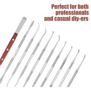 Juego de 10 piezas Kit de tallado de cera Cuchillo de escultura quirúrgica dental Kit de herramientas de Instrumentos dentales - Product Image 3