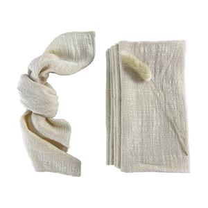 Serviettes en lin épais modernes personnalisées motif brodé coton pierre lavée serviette de table réutilisable pour les mariages - Product Image 1