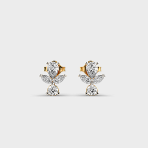 Boucles d'oreilles élégantes en argent 925 Moissanite diamant mode rondes et poire avec un design élégant cadeau de mariage classique pour les femmes - Product Image 1