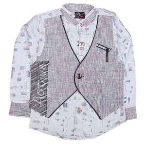 Chemise décontractée à manches longues pour garçons - Bleu - Product Image 1
