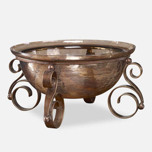 Cuenco decorativo de bronce Vintage con soporte de desplazamiento y popurrí centro de mesa de lujo para mesa de comedor mesa de centro decoración del hogar - Product Image 2