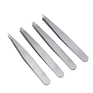 Pinzas para Pestañas de Acero Inoxidable Hechas a Mano, Herramienta de Belleza de Alta Calidad con Punta Recta para Extensiones de Fibra - Product Image 1