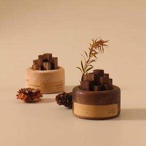 Legno di noce nero piccola catasta di legna diffusore di olio essenziale per uso domestico ornamento di pietra legno diffusore per auto portatile - Product Image 5