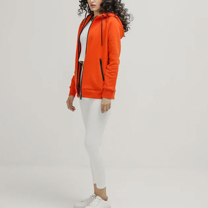 Fabricante al por mayor personalizado logotipo impreso mujeres sudaderas con capucha cremallera Streetwear OEM servicio disponible para invierno otoño frente - Product Image 3