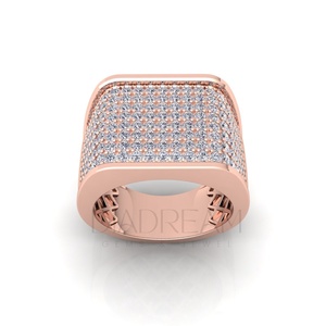 Bague en argent sterling 925 Micro Pave coupe ronde Leb Grown Diamond Ring pour hommes Bague fine de style Hip Hop pour mariages et fêtes - Product Image 3