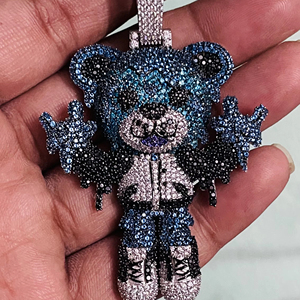 Meilleure vente VVS diamant dessin animé pendentif Streetwear Hip Hop collier avec personnage glacé pour breloques de fête - Product Image 1