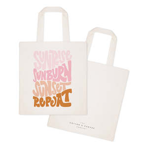 Sunrise Sunburn Sunset Repeat Cotton Canvas Tote Bag Stylish Eco-Friendly Product in Cotton Bags Category - Product Image 2
