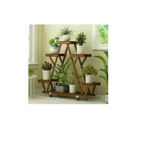 Support de pot de jardinière en bois au design moderne, Pots de jardin, jardinières et balcon pour la décoration de la maison, support de pot de jardinière en bois