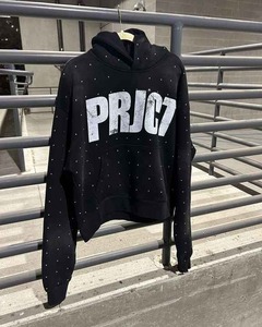 Sweats à capuche surdimensionnés personnalisés en coton lourd délavé à l'acide avec strass pour hommes - Product Image 2