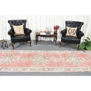 Tapis Patchwork Beige Orange Classique 3.7X12.7 pieds Laine Turque Viscose Fourrure Couloir Rectangulaire pour Entrée Salon Latex - Product Image 2