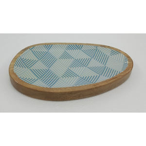 Bandeja para servir de la mejor forma de madera de alta calidad con acabado esmaltado para bodas y hoteles bandeja para servir comida hecha a mano a granel - Product Image 1