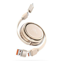 Chargeur rétractable 4-en-1 tendance 240W avec câble USB Type C 6A à charge rapide 1m pour imprimante, voyage, cadeau, logo