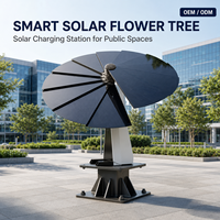 Arbre floral solaire avec sièges publics optionnels et éclairage LED pour les projets de villes intelligentes et de places publiques