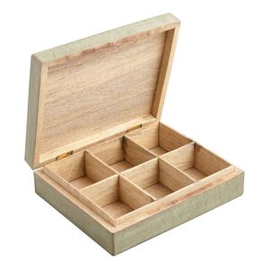 Boîte de rangement en bois et en bambou multi-usages faite à la main pour les épices à thé et les essentiels de cuisine directement du Vietnam - Product Image 1