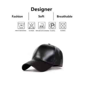 Gorra de Béisbol Clásica Informal Ajustable de Cuero con Cierre a Presión, Gorra Trucker de 6 Paneles con Bordado Personalizado para Hombre, Gorras Lisas - Product Image 5