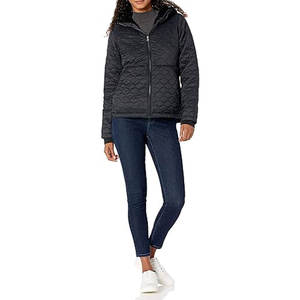 Veste matelassée légère pour femme, entièrement zippée, imperméable, doublée de sherpa, à capuche, confortable et chaude, pour l'hiver, décontractée - Product Image 4