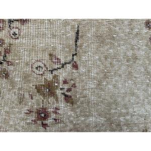 Vintage Turkish Rug 3.4x6.4 ft, <b>Brown</b> Accent Polka dot <b>Wool</b> Rug - Product Image 5