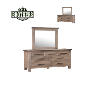 Muebles de dormitorio de madera maciza de roble/pino/acacia, colección ATLAS, cómoda de madera de alta calidad con 7 cajones - Product Image 1