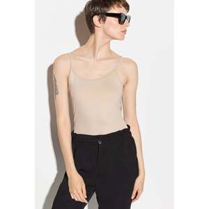 Camiseta de Manga Corta con Cuello Redondo y Tirantes Finos, 100% Algodón, para Uso Diario, Modelo 61365 - Product Image 1