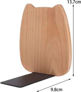 Elegant Wooden & Aluminum Bookends Strong, Durable Metal Design for Bookshelves - Product Image 5