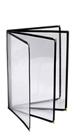 Le menu de restaurant de taille A4 en PVC transparent couvre le support de menu en cuir durable hôtels bars cafés avec dossier 4 pages 8 vues