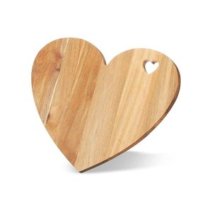 Planche à découper en bois de bambou en forme de cœur avec poignée découpée en cœur, écologique, antibactérienne, compatible lave-vaisselle, pour cuisine - Product Image 1