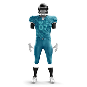 Ensemble de maillots de football américain personnalisés 100% polyester respirant antibactérien anti-UV à séchage rapide transfert de chaleur imprimé - Product Image 4