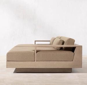 Lit de repos de jardin en aluminium pour l'extérieur, personnalisable, avec tissu imperméable, chaise longue de plage, chaise longue de soleil - Product Image 5