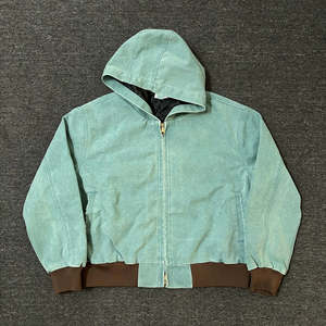 Chaqueta Bomber Extra Grande para Hombre, Corte Cuadrado, con Cierre, Personalizable, Estilo Vintage, Lavado a la Piedra, Lona de Algodón y Elastano, Talla Grande, 50% Algodón, 50% - Product Image 1