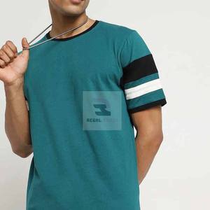 T-shirt à col rond de haute qualité pour hommes 100% coton et polyester à manches courtes avec motif solide - Product Image 5